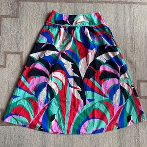 FARM Rio Maxi Skirt Colorful Tropical Abstract Print Full A Line Resort Funky XL